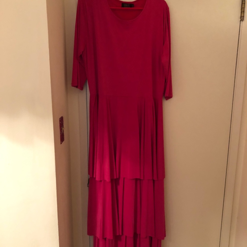 Hot Pink 3 Tiered Dress